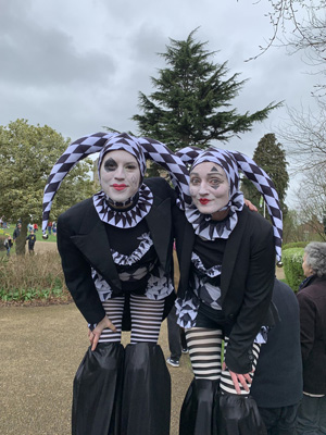 Emily and Nikki Harlequin close up Costume Design